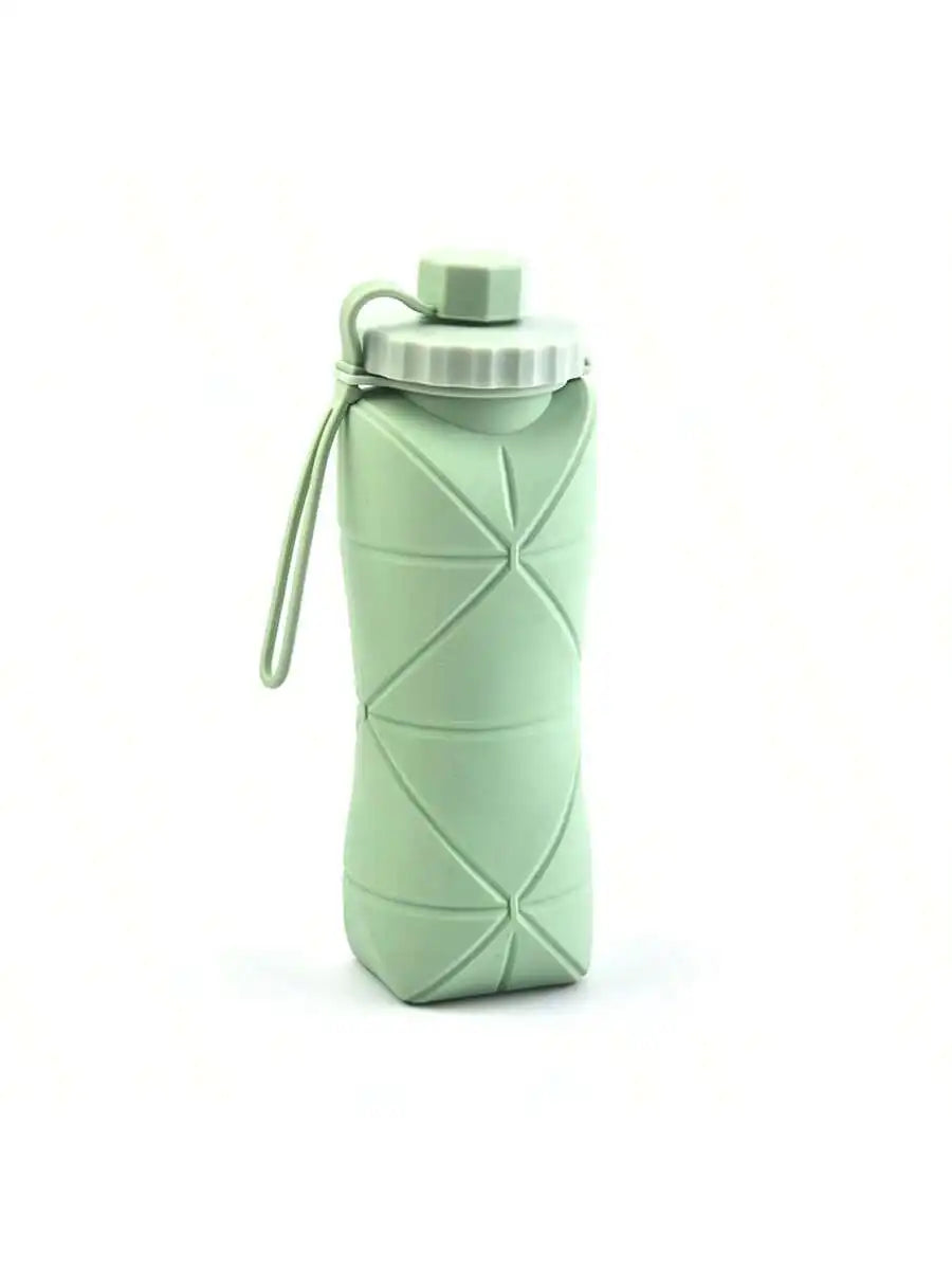 600ml Collapsible Silicone Water Bottle – Portable Foldable Travel Cup 💧✨