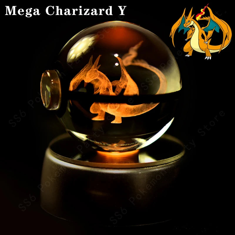 Pokémon Crystal Ball 3D Night Light – Mewtwo, Pikachu & Gengar