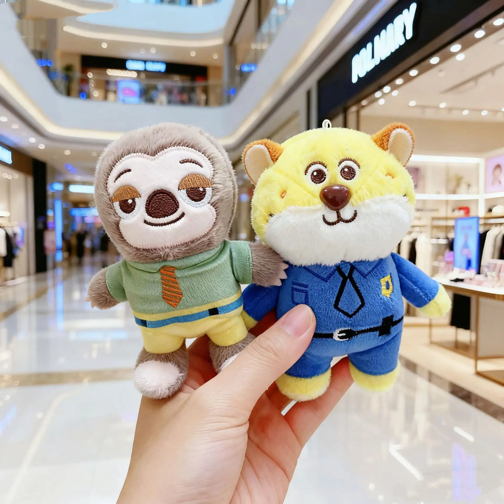 🦊🐰🦥🐆 Cute Animal Plush Doll Keychain Pendant ✨ | Fox, Rabbit, Sloth & Leopard Mini Plush Toys 🔑 | Officer Judy Style Bag Charm Gift