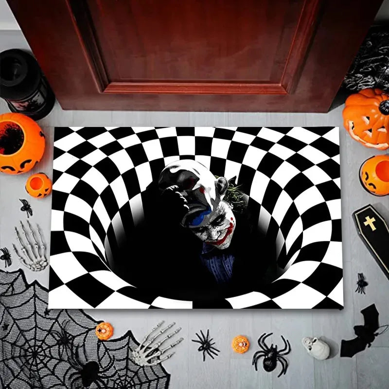 Horror Clown Halloween Doormat – 3D Illusion Non-Slip Mat