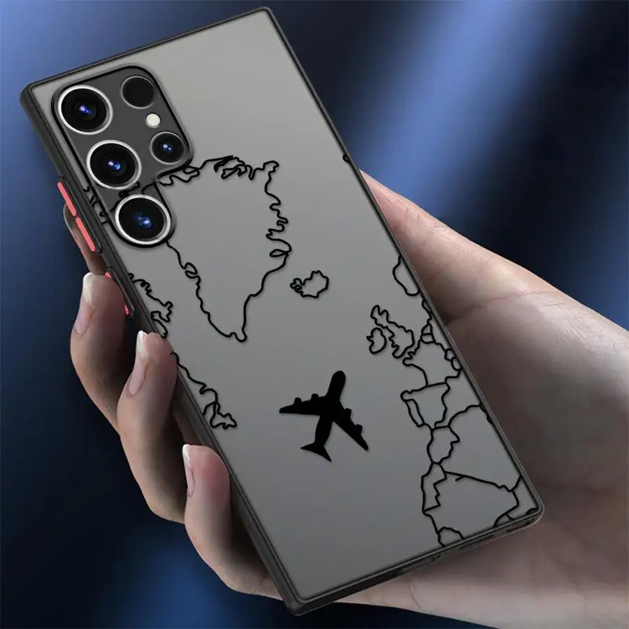 Line Airplane Topographic Phone Case for Samsung Galaxy S Series