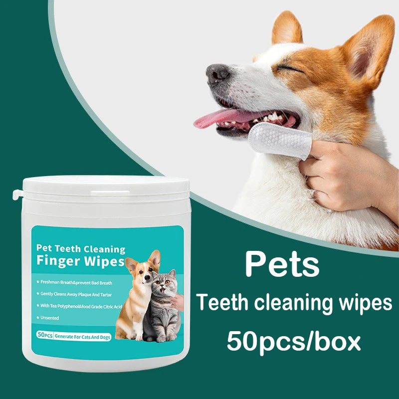 Pet Disposable Finger Toothbrush Wipes – Dog & Cat Oral Cleaning