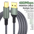 🔥 USB A & USB‑C to USB‑B 2.0 Printer Cable | Nylon Braided High‑Speed Cord for Yamaha/Casio Digital Piano, DJ Controllers, Printers & More