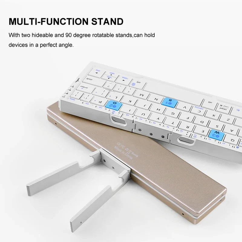 ⌨️📱 BOW Mini Folding Bluetooth Keyboard – 3 Device Support with Stand
