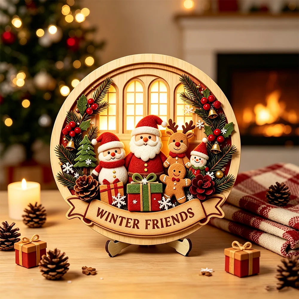 Christmas Wooden Tabletop Décor – Santa, Snowman & Reindeer