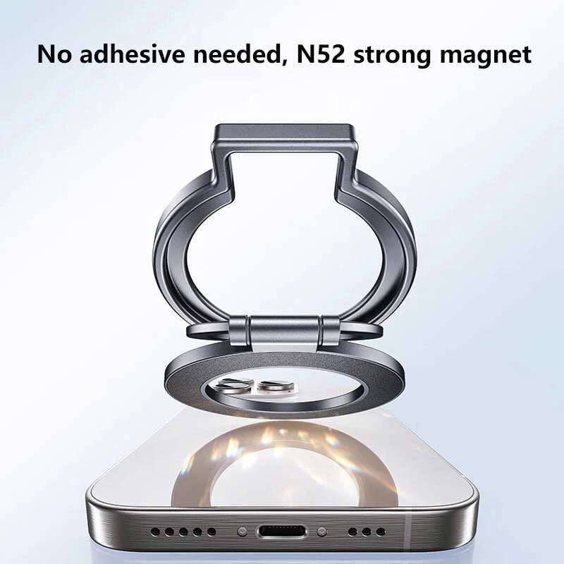 360° Rotation Magnetic Finger Ring Phone Holder – Foldable Aluminum Alloy