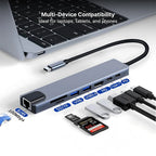 🔗💻 8-in-1 USB-C Hub – 4K HDMI Docking Station with RJ45 & PD