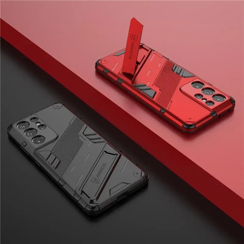 Solid Armor Cyber Shockproof Case with Stand for Samsung Galaxy