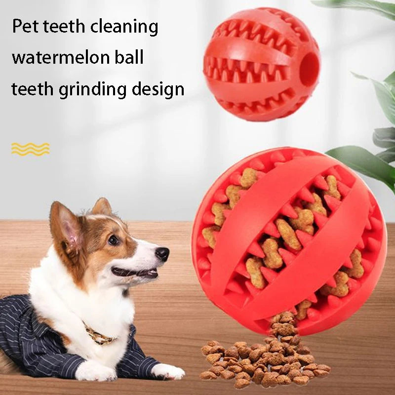 Natural Rubber Dog Chew Toy Ball – Extra-Tough Interactive Treat & Tooth Cleaning Ball 2" (5cm)