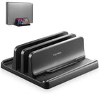 💻📚 Dual-Slot Vertical Laptop Stand – Adjustable Desktop Dock
