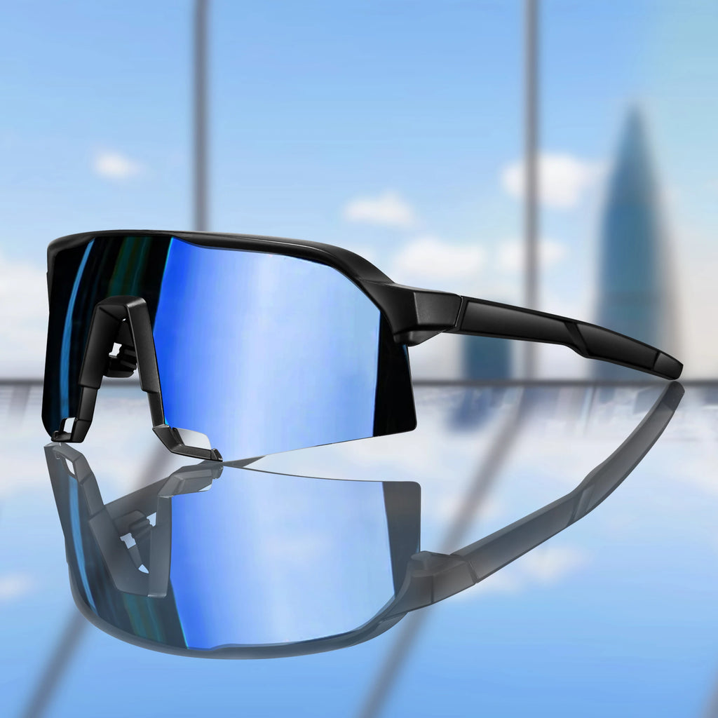 Cycling Sunglasses for Men and Women UV400 Available in 5 colors, these big-frame eyewear pieces are perfect for running, fishing, and other sports activities.
