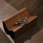 🖤💍 Retro Iris Cross Rhombus Ring – Gothic Punk Adjustable