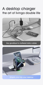 Qi2 3-in-1 Magnetic Wireless Charger – Touch Button Fast Charging Dock