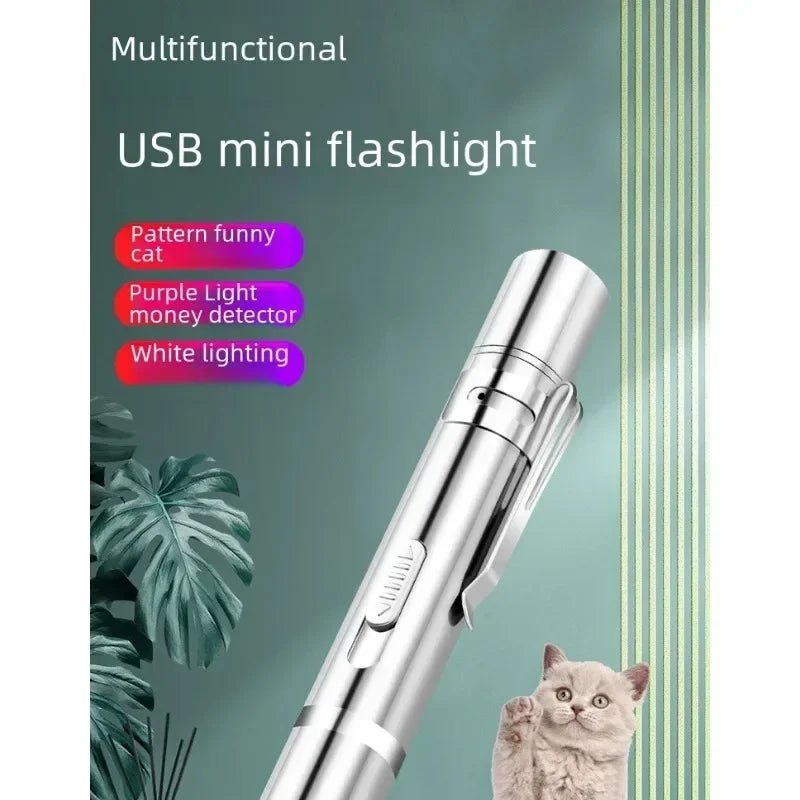 🐱🔴 USB Rechargeable Infrared Laser Cat Toy – Multifunction Interactive Stick