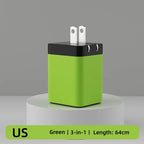 🔌 3-in-1 USB-C 120W Fast Charging Wall Adapter with Retractable Cable ⚡ | Dual Device Smart Charger for iPhone, Samsung & Google Pixel | Compact, Stylish & Travel-Ready
