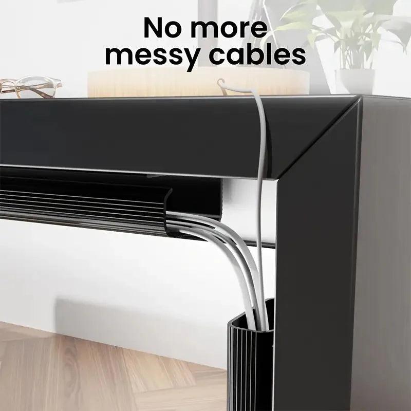 🤍🔌 Channel Desk Cable Organizer – No Drill Under Desk Cable Tray
