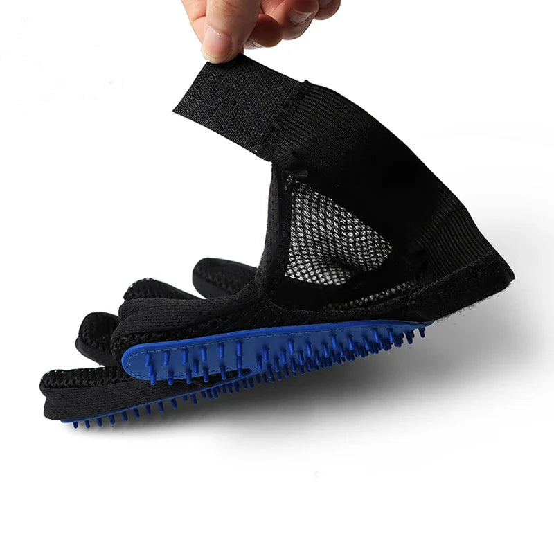 Silicone Pet Grooming Gloves – Hair Removal Brush for Dogs & Cats