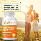 Vitamin D3 50000IU - Muscle Health, Strong Bones and Nervous System Health, Support Immune