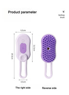 ✨ 3‑in‑1 Pet Electric Steam Brush | Cat & Dog Cleaning Spray Massage Grooming Comb | Retractable Handle | USB Rechargeable Hair Removal Beauty Brush