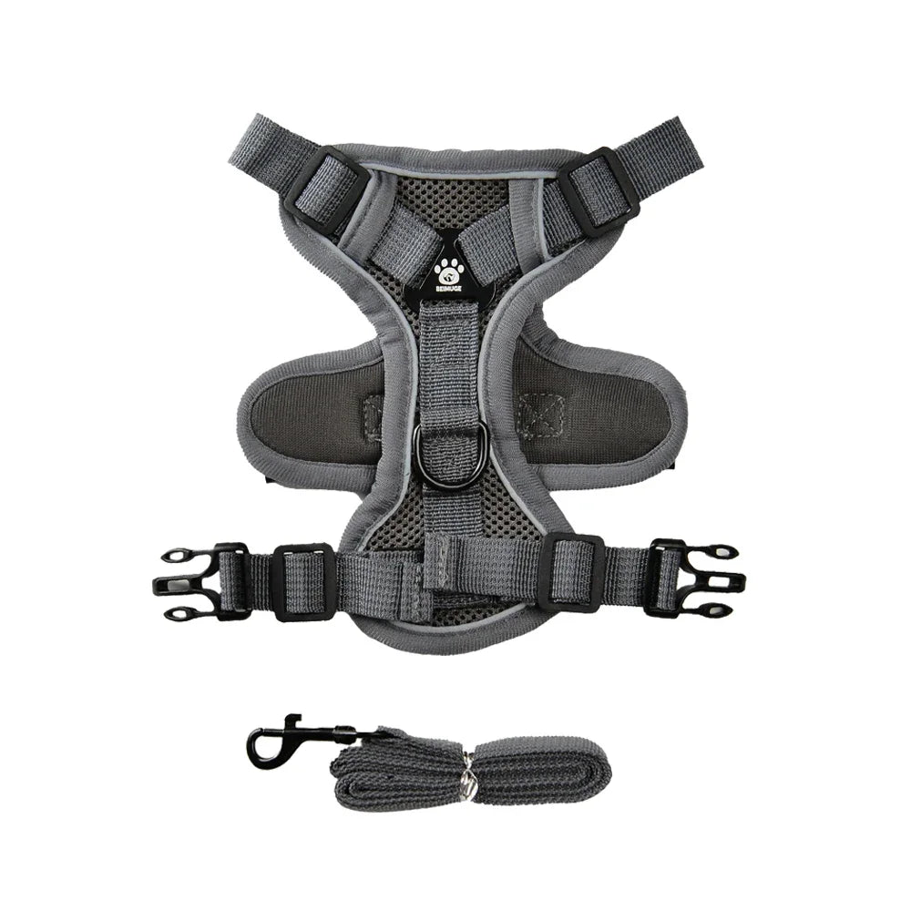 🐾🎽 Tactical Reflective Cat & Small Dog Harness with Leash