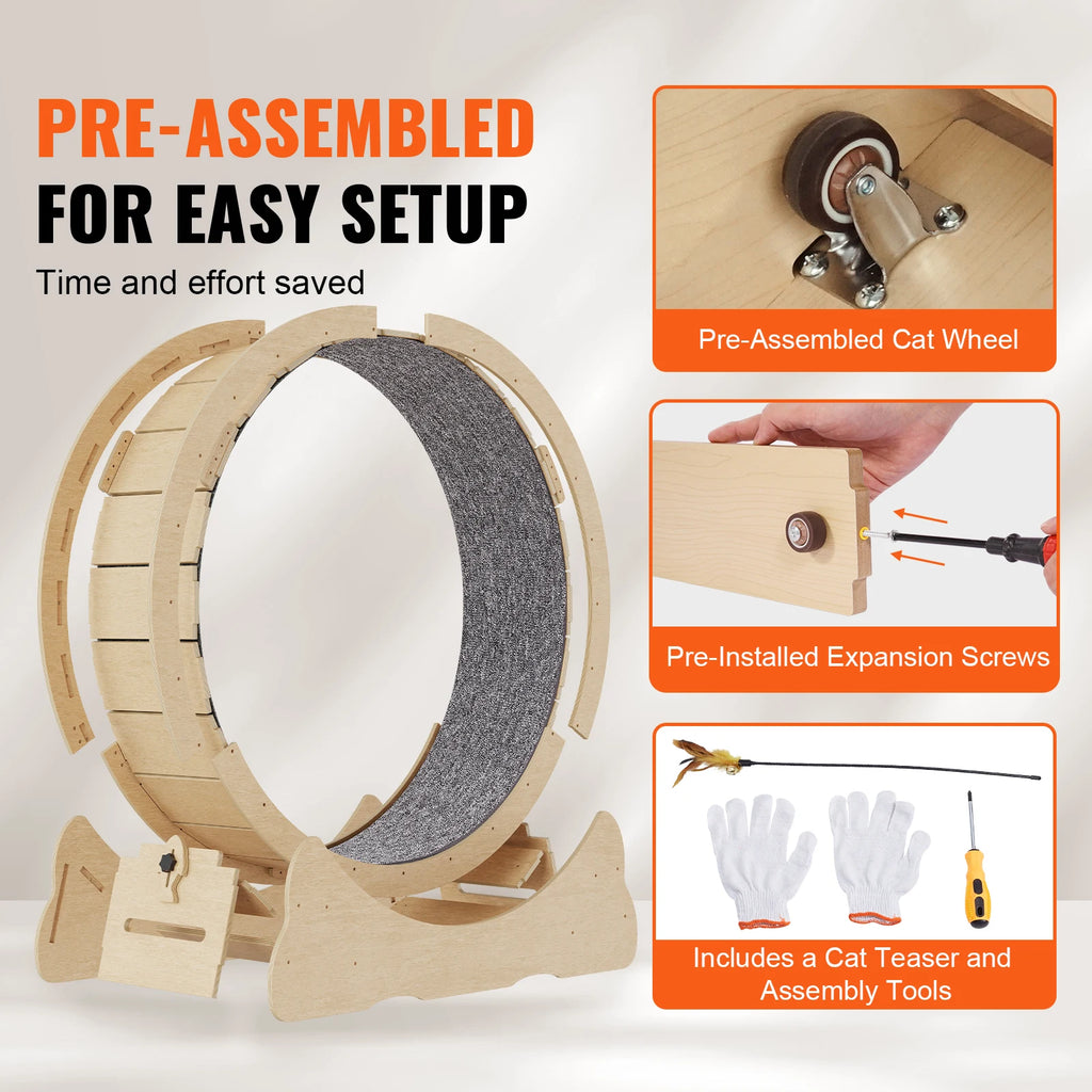 🐱🏃‍♀️ SucceBuy Wooden Cat Exercise Wheel – Large Indoor Treadmill 🔎 SEO Title
