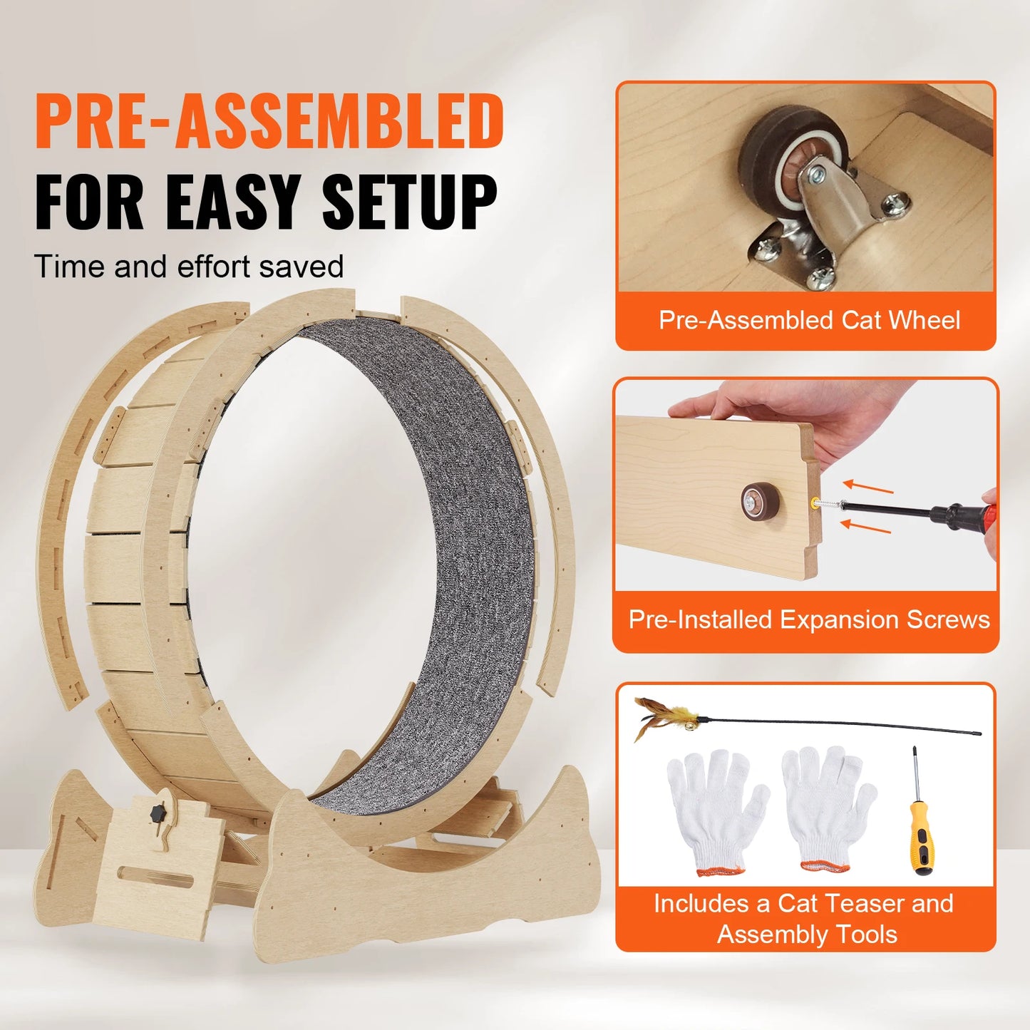 🐱🏃‍♀️ SucceBuy Wooden Cat Exercise Wheel – Large Indoor Treadmill 🔎 SEO Title