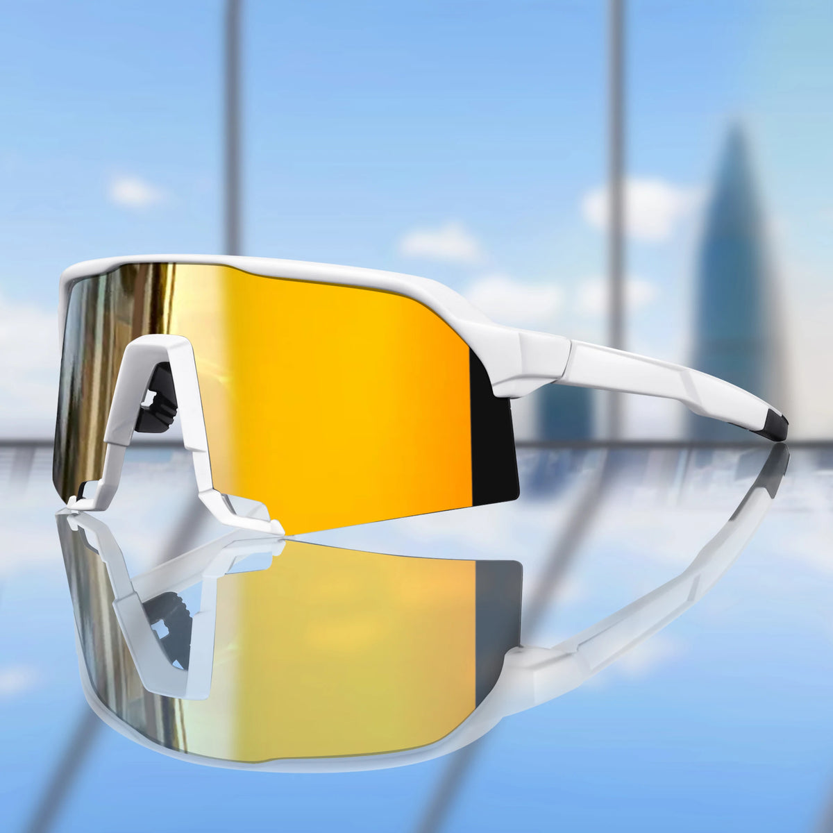 Cycling Sunglasses for Men and Women UV400 Available in 5 colors, these big-frame eyewear pieces are perfect for running, fishing, and other sports activities.