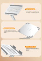 💻🔄 Portable 360° Aluminum Laptop Stand – Foldable Adjustable Holder