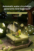 🐦💦 Clear Hanging Bird Bath with Automatic Water Circulation | Space-Saving Bird Shower 🚿 | Easy-Clean Bird Cage Accessory