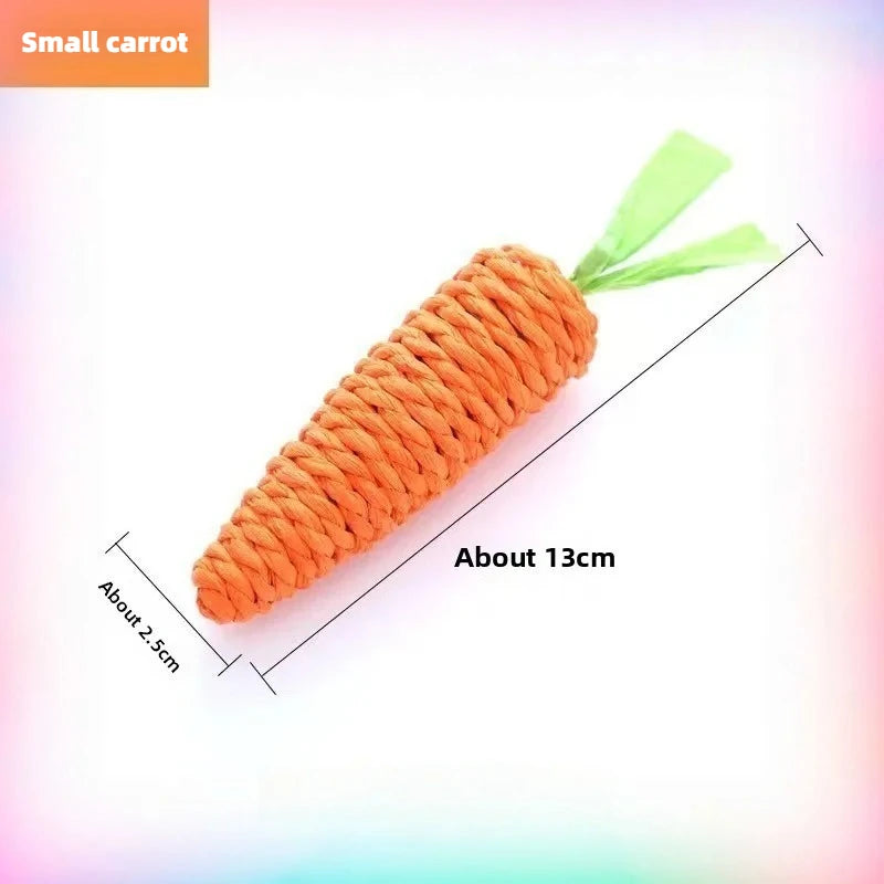 🥕🐱 Cat Carrot Chew Toy – Hemp Rope Teeth Grinding Interactive Toy