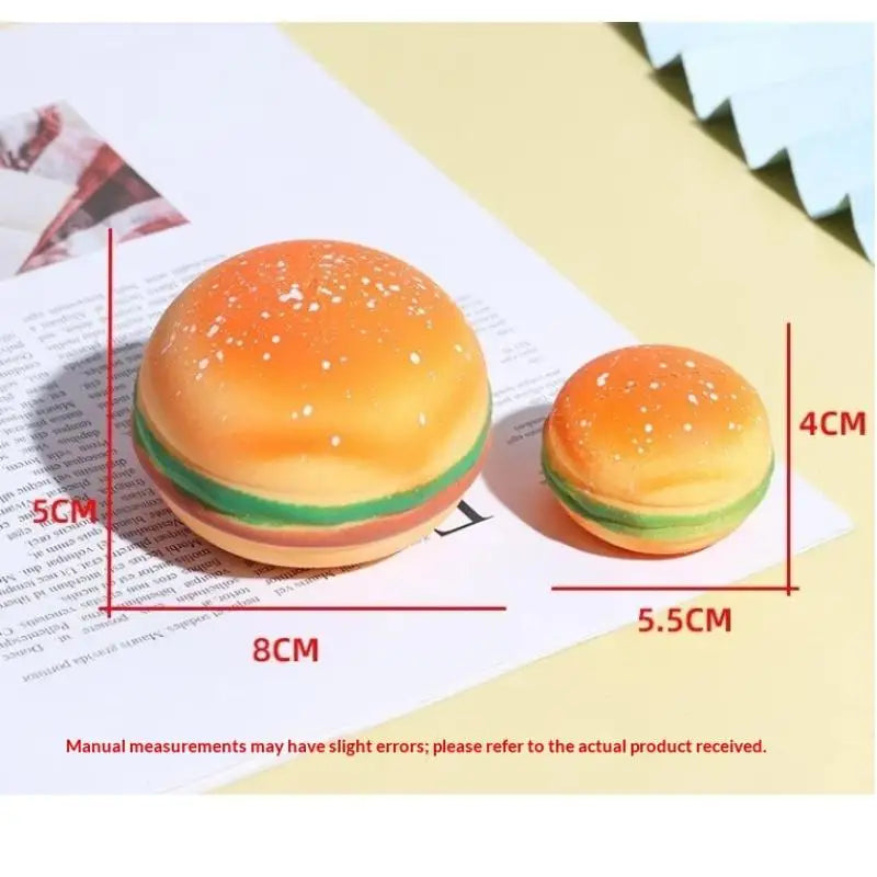 Hamburger Stress Ball – TPR Food-Shaped Sensory Squeeze Fidget Toy