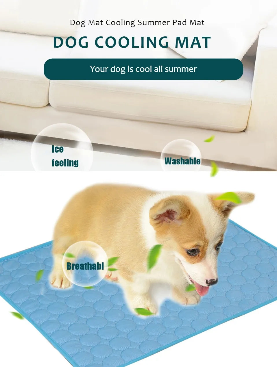 ❄️🐾 Dog Cooling Mat – Summer Pet Cold Bed Ice Pad