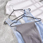 👔✨ 10pcs Non-Slip Coated Metal Suit Hangers | Heavy-Duty Traceless Shirt Hangers 🧥 | Simple & Multifunctional Closet Hangers