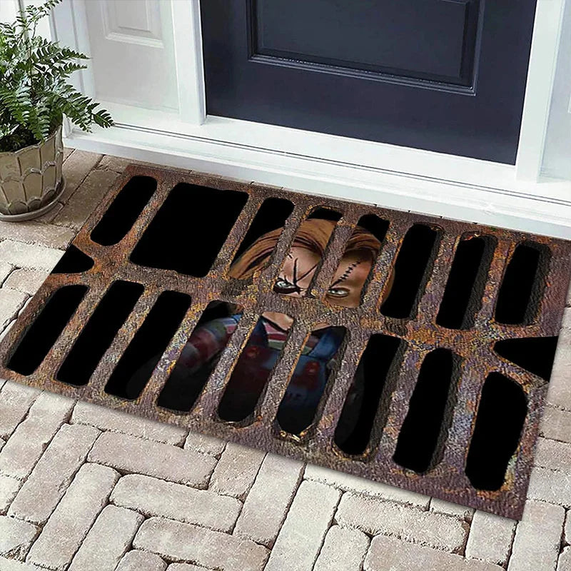 Horror Clown Halloween Doormat – 3D Illusion Non-Slip Mat