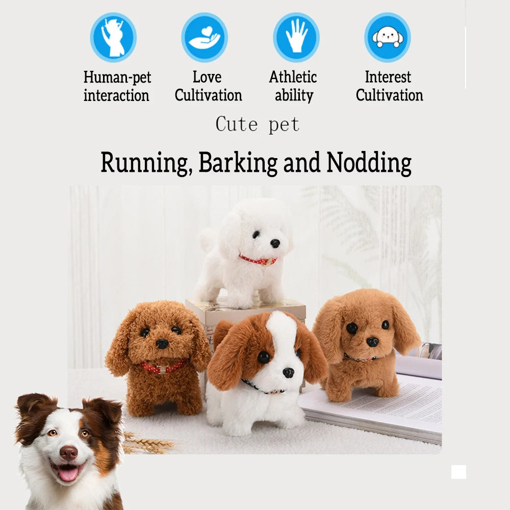 🐶🔋 Pet Companion Plush Puppy Toy – Battery Operated Interactive Dog That Walks, Barks & Wags Tail