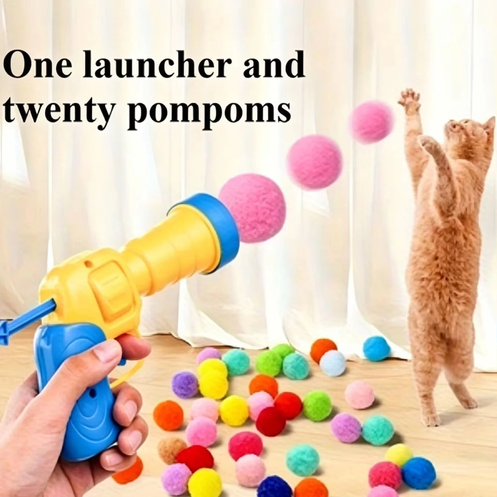 Set of 20 assorted random color plush balls for indoor cats