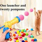 Set of 20 assorted random color plush balls for indoor cats