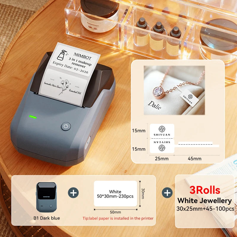 🏷️📱 NIIMBOT B1 Portable Thermal Label Printer – 2 Inch Bluetooth Sticker Maker