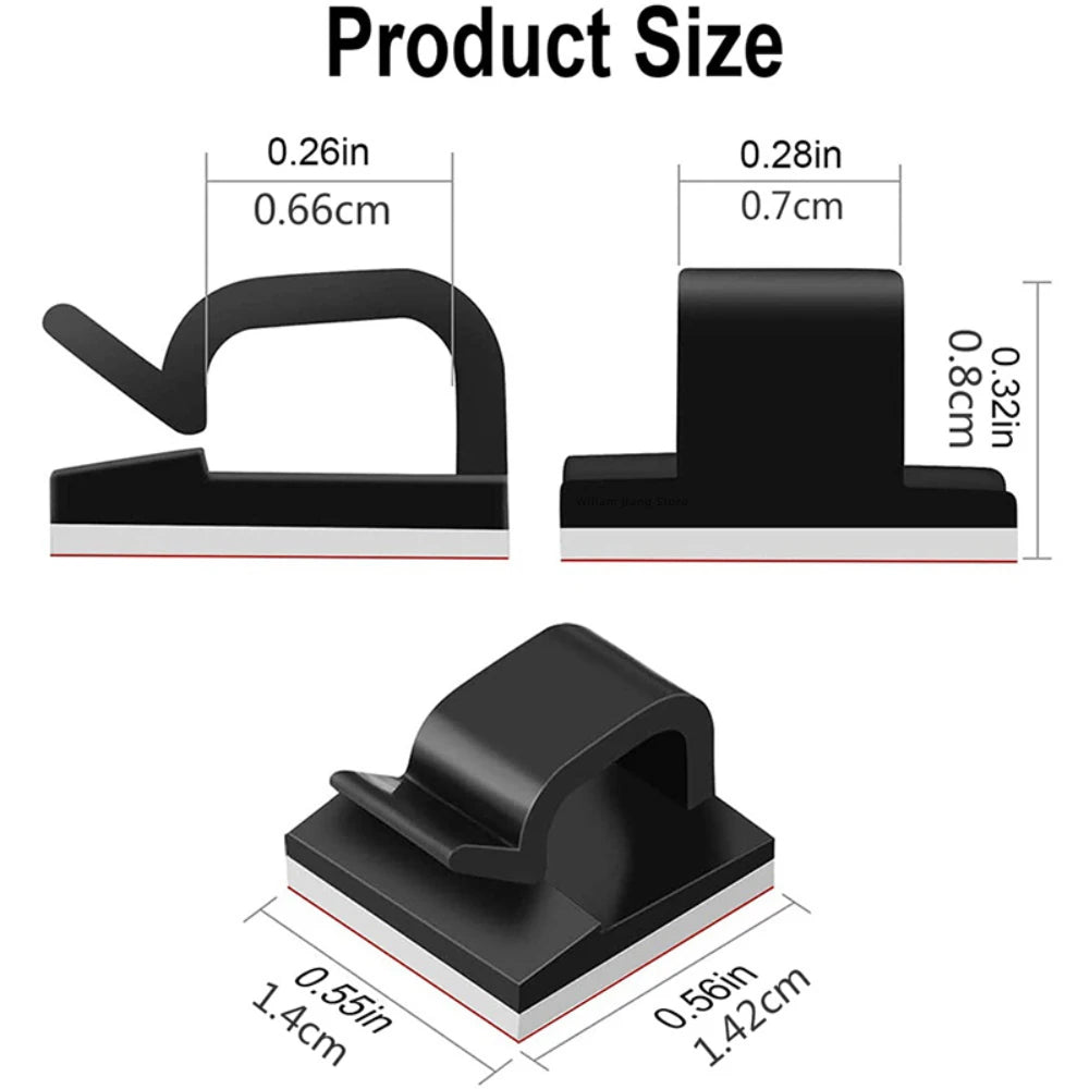 🔌📎 10/50PCS Cable Management Clips – Wire Organizer & Cord Holder