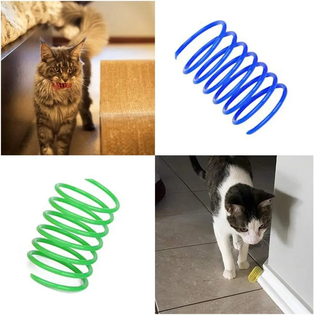 🌈🐾 Colorful Cat Spring Spiral Toys – 4/200PCS Set