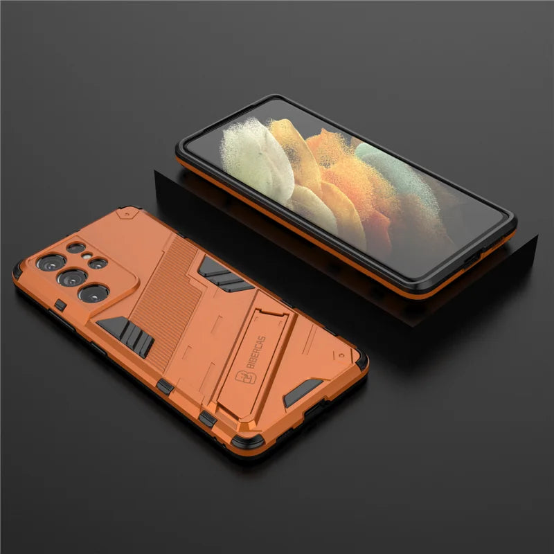 Solid Armor Cyber Shockproof Case with Stand for Samsung Galaxy