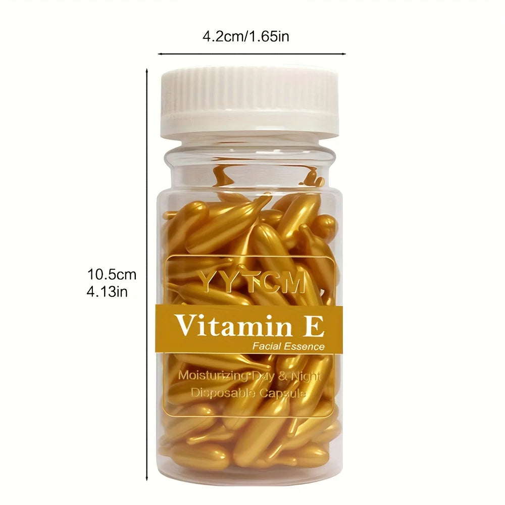 ✨💧 Vitamin E Serum Capsules – Hydrating & Moisturizing Single-Use Facial Essence (90 Capsules / Bottle)
