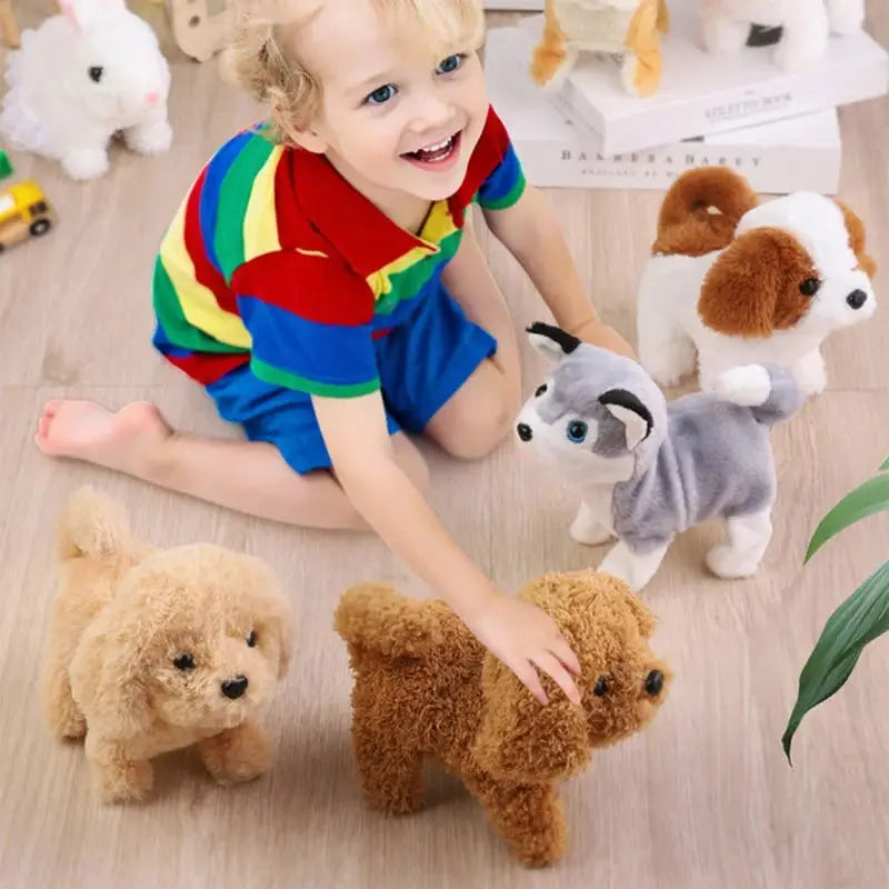🐶🎶 Baby Walking & Barking Plush Puppy Toy – Interactive Electronic Pet with Tail Wagging | Montessori Toy for Toddlers & Kids