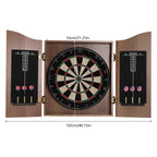 🎯 Wall‑Mounted MDF Dartboard Cabinet Set for Adults | Premium Sisal Dart Board with Scoreboards, Storage & Modern Brown Cabinet | Home, Bedroom, Bar Game Room Decor ⭐