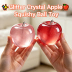 Glitter Crystal Apple Squishy Ball – Transparent 3D Sensory Fidget Toy