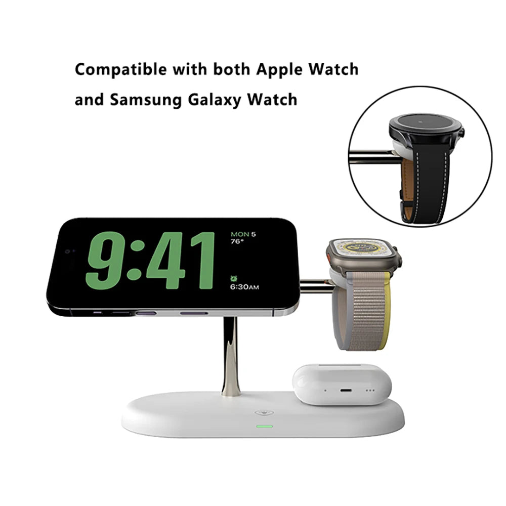 3-in-1 Wireless Charger Stand – Fast Charging for iPhone, Apple Watch & AirPods