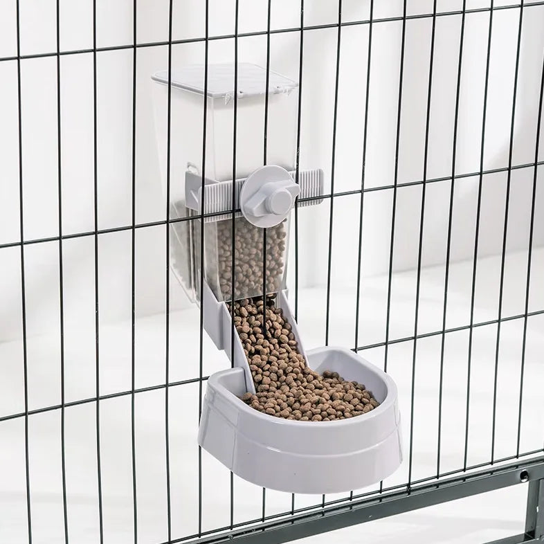 🐾🥣 Automatic Cage Hanging Pet Feeder & Water Dispenser