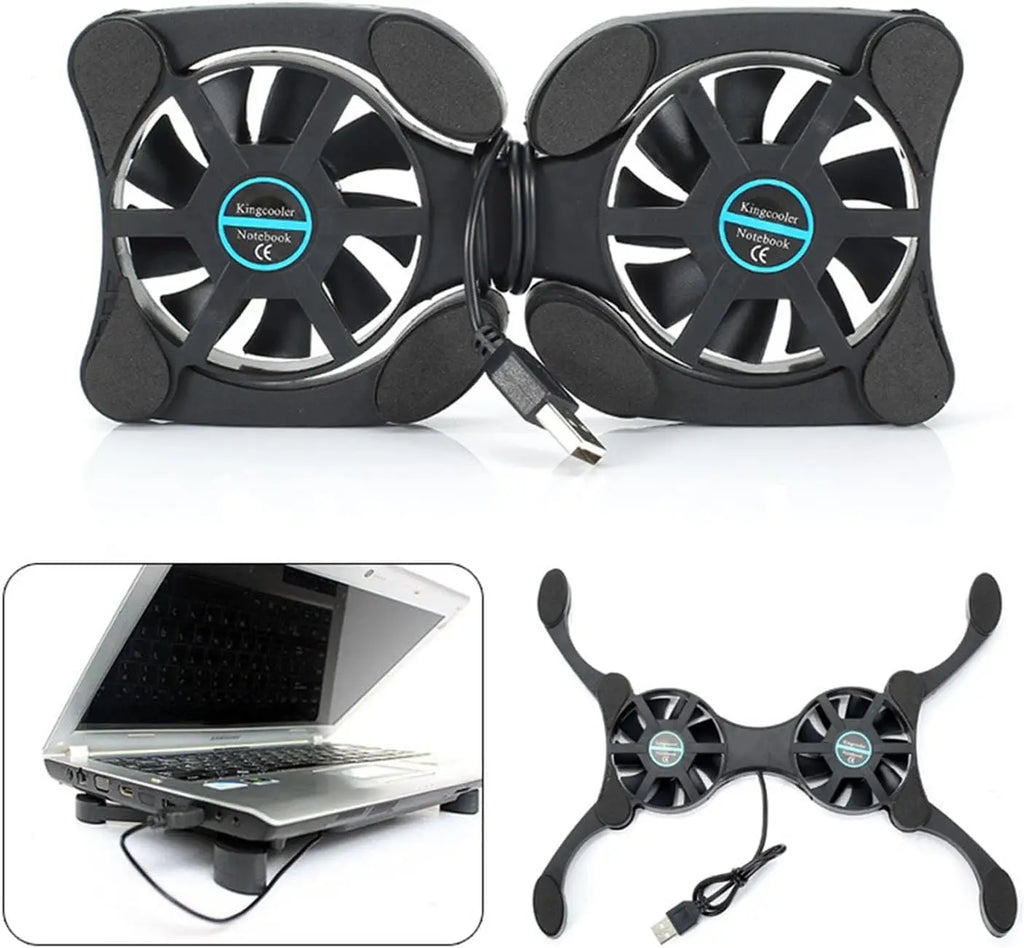 ❄️💻 Ultra Slim Laptop Cooling Pad – Low Noise Portable Cooler (7–15”)