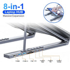 💻🔗 8-in-1 Aluminum Laptop Stand Docking Station – Type-C 4K Hub