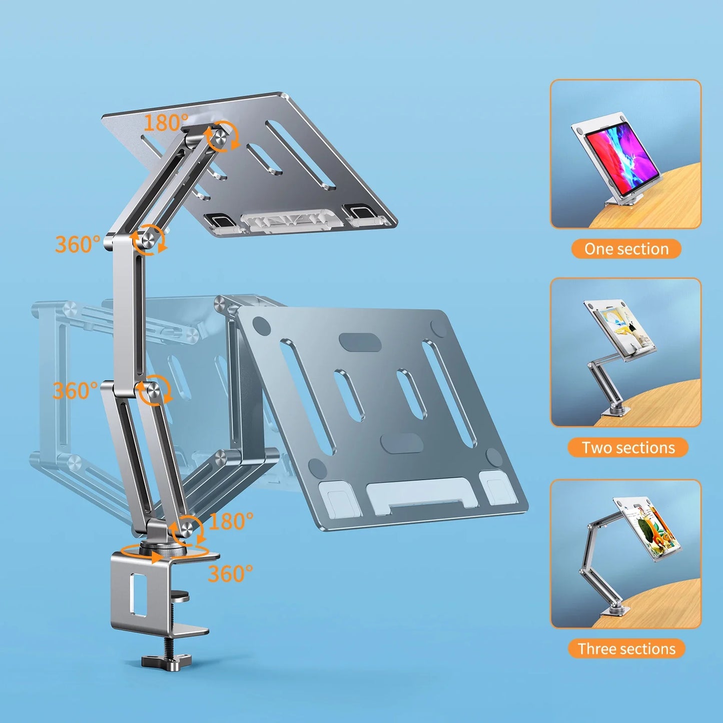 💻🔄 Eary Laptop Arm Mount for Desk – 360° Rotating Adjustable Stand